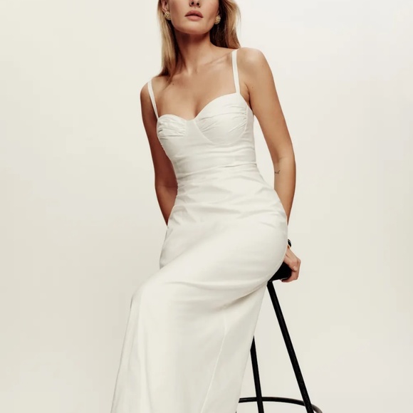 Reformation Stormi Dress Ivory - Size 8 - Picture 4 of 4